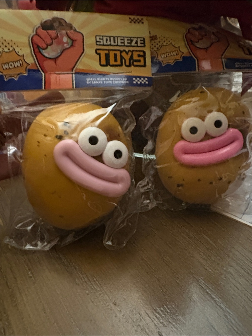 Squeeze /Pinch Yellow Potato with eyes & Pink Mouth $6 ea firm. Make your bundle